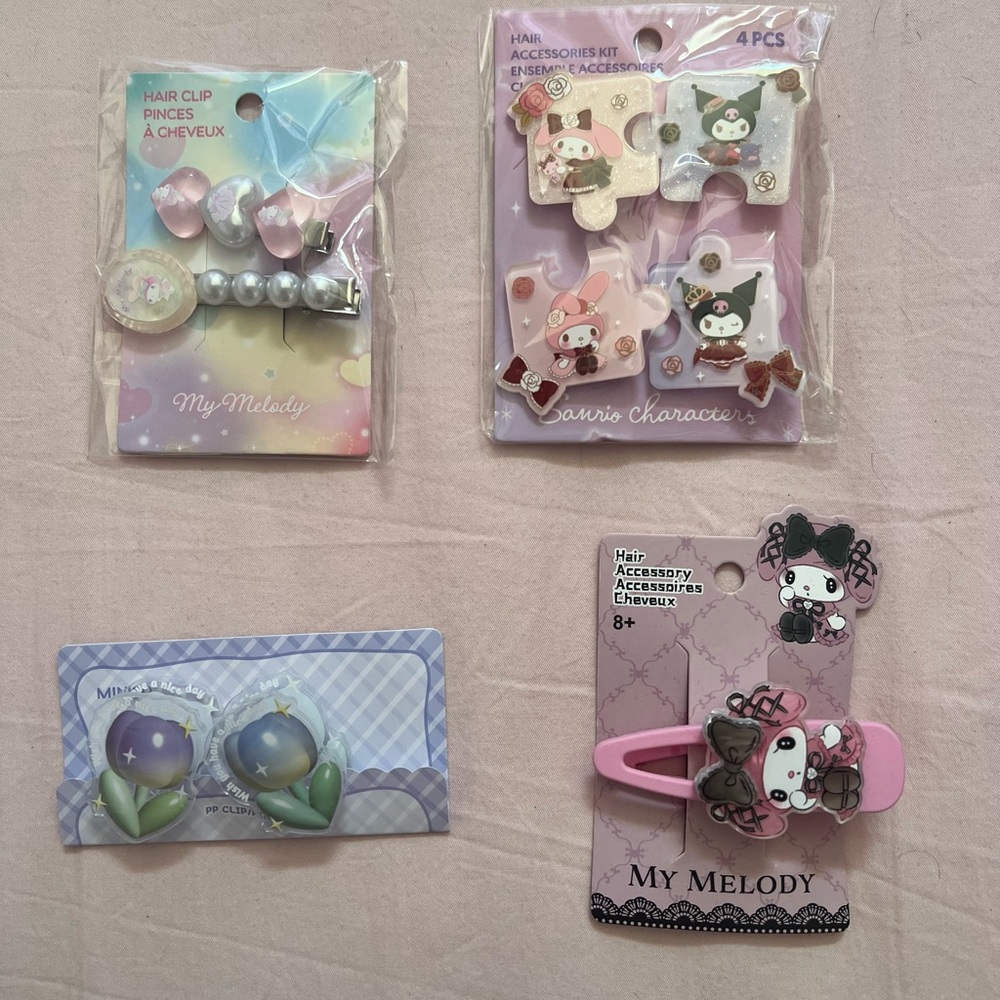 Sanrio My Melody Hair Accessories Set - Pink, Purple, Green